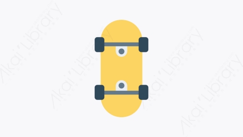 图片素材-013-滑板skateboard扁平卡通交通运输工具图标元素