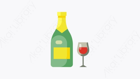 图片素材-013-葡萄酒wine扁平卡通酒店元素图标