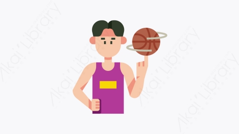 图片素材-014-篮球运动员basketball_player扁平卡通爱好和空闲时间元素图标