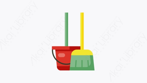 图片素材-014-清洁服务cleaning_service扁平卡通酒店元素图标