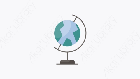 图片素材-014-地球仪globe扁平卡通回到学校元素图标
