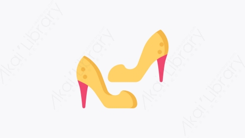 图片素材-014-高跟鞋high_heels扁平卡通派对元素图标