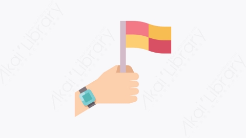 图片素材-014-越位标志offside_flag扁平卡通足球元素图标