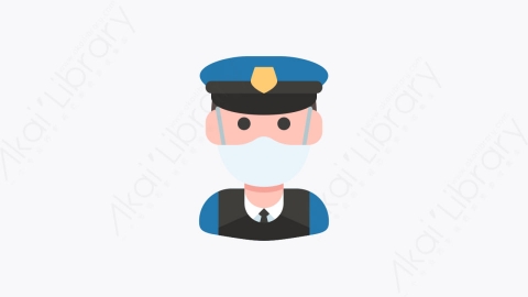图片素材-014-警察policeman扁平卡通Covid头像元素图标
