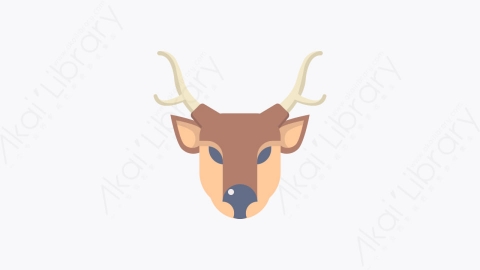 图片素材-014-驯鹿reindeer扁平卡通圣诞节元素图标