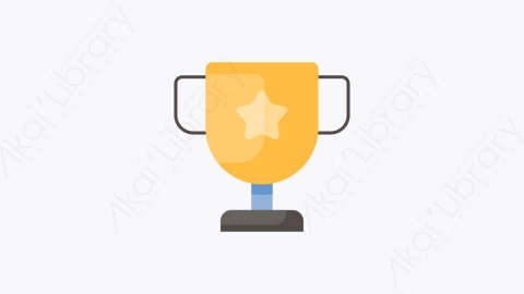 图片素材-014-奖杯trophy扁平卡通教育元素图标