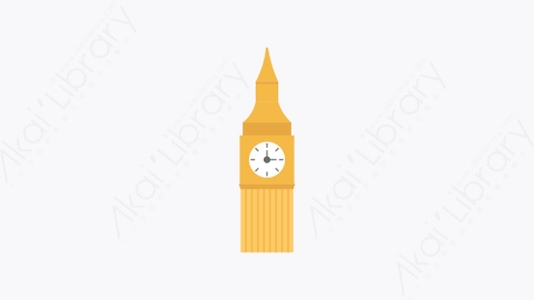 图片素材-015-钟楼clock_tower扁平卡通城市地图图标