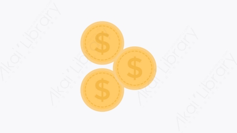 图片素材-015-美元硬币dollar_coins扁平卡通会计图标