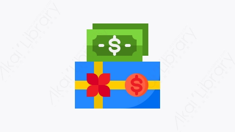 图片素材-015-礼品盒gift_box扁平卡通货币和金钱元素图标