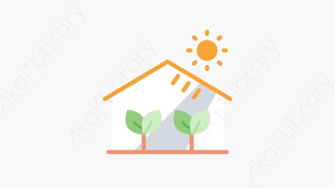 图片素材-015-温室green_house扁平卡通生态元素图标