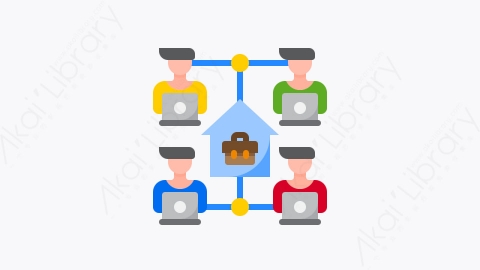 图片素材-015-网络network扁平卡通在家工作元素图标