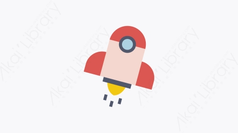 图片素材-015-火箭rocket扁平卡通教育元素图标