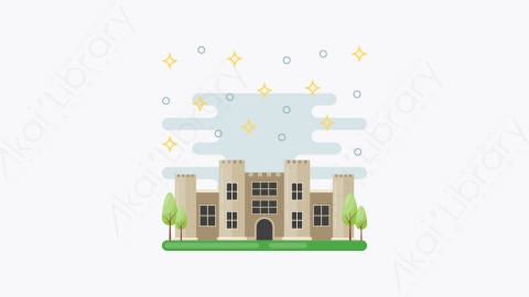 图片素材-016-城堡castle扁平卡通亚洲建筑图标