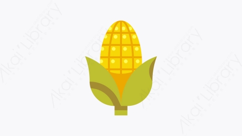 图片素材-016-玉米corn扁平卡通秋天的元素图标