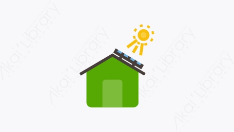 图片素材-016-节能生态住宅eco_home扁平卡通生态元素图标