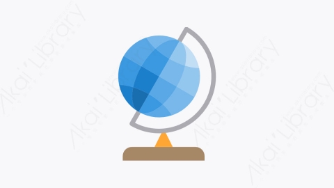 图片素材-016-地球仪globe扁平卡通学校元素图标
