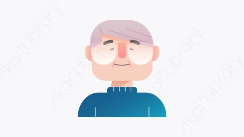 图片素材-016-老人oldman扁平卡通人物头像图标