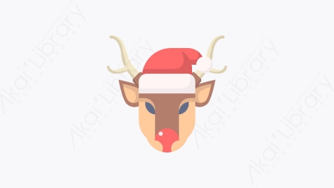 图片素材-016-驯鹿reindeer扁平卡通圣诞节元素图标
