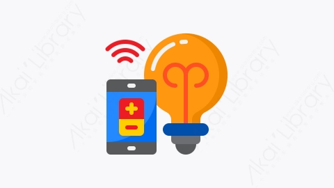 图片素材-016-智能电灯smart_light扁平卡通物联网元素图标