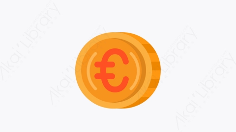 图片素材-017-欧元euro_coin扁平卡通金融财务元素图标