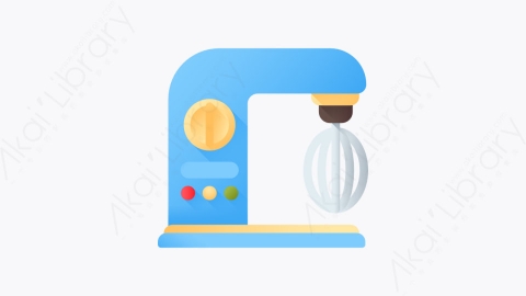 图片素材-017-混合器mixer扁平卡通烹饪元素图标