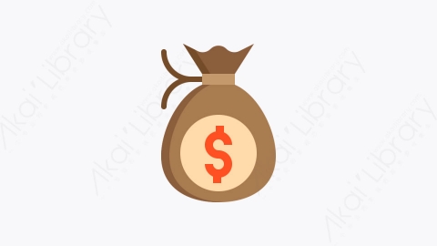 图片素材-017-钱袋money_bag扁平卡通财务和会计元素图标