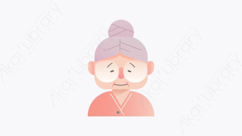 图片素材-017-老妇人oldwoman扁平卡通人物头像图标
