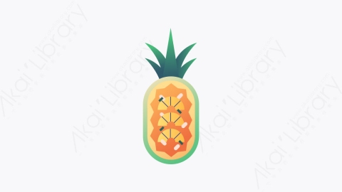 图片素材-017-菠萝pineapple扁平卡通泰国食品图标
