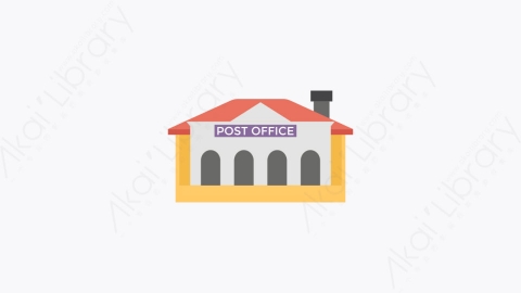 图片素材-017-邮局post_office扁平卡通城市地图图标