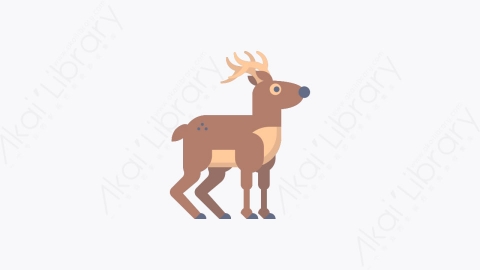 图片素材-017-驯鹿reindeer扁平卡通圣诞节元素图标