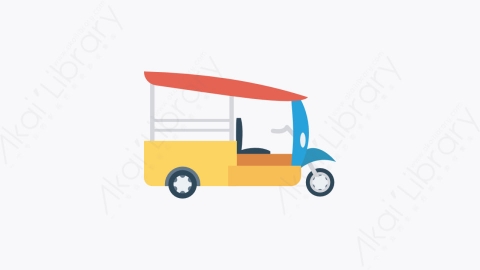 图片素材-017-人力车rickshaw扁平卡通交通运输工具图标元素