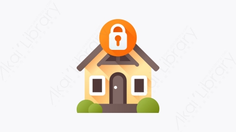 图片素材-017-安全security扁平卡通房地产元素图标