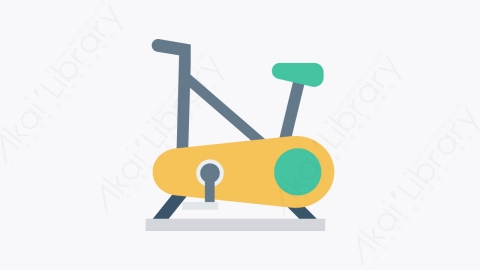 图片素材-0176-固定式自行车-2stationarybike卡通扁平体育与健身元素图标