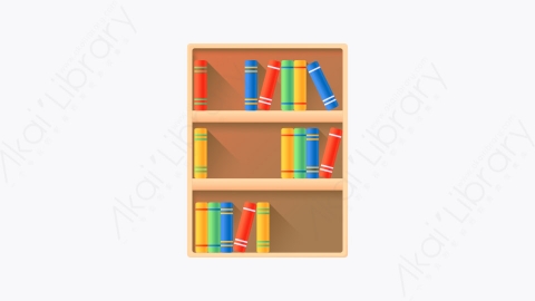 图片素材-018-书架bookcase扁平卡通家具元素图标