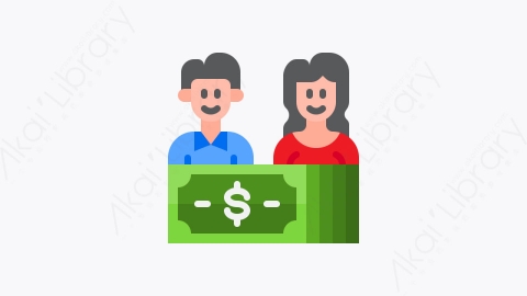 图片素材-018-财务financial扁平卡通货币和金钱元素图标