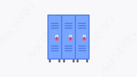 图片素材-018-储物柜lockers扁平卡通学校元素图标
