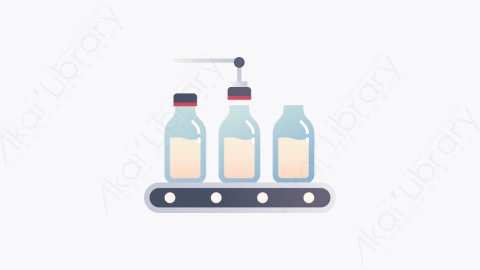 图片素材-018-牛奶流水线manufacturing扁平卡通乳制品图标