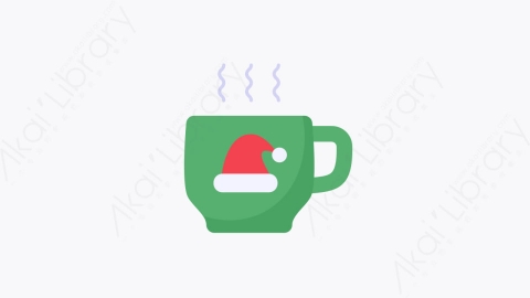 图片素材-018-马克杯mug扁平卡通圣诞节元素图标