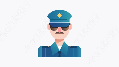 图片素材-018-警察police扁平卡通人物头像图标