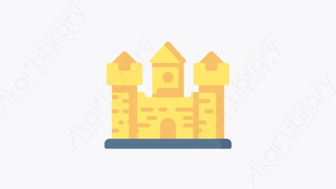 图片素材-018-沙堡sand_castle扁平卡通玩具元素图标