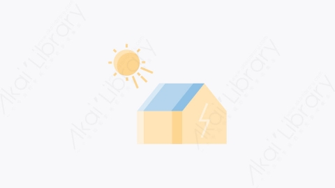 图片素材-018-太阳房solar_house扁平卡通生态元素图标