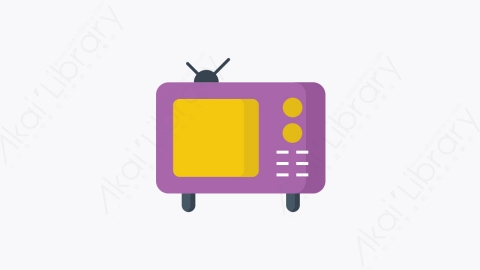 图片素材-018-电视television扁平卡通电子元素图标