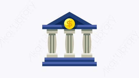 图片素材-019-银行bank扁平卡通金钱和金融的元素图标