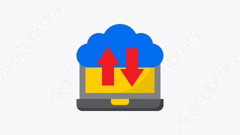 图片素材-019-云端上传下载cloud扁平卡通教育与学校元素图标