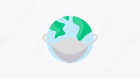 图片素材-019-接地earth扁平卡通冠状病毒图标