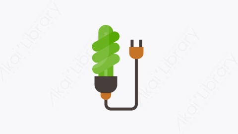 图片素材-019-节能灯eco_light扁平卡通生态元素图标