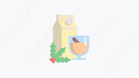 图片素材-019-蛋酒eggnog扁平卡通圣诞节元素图标