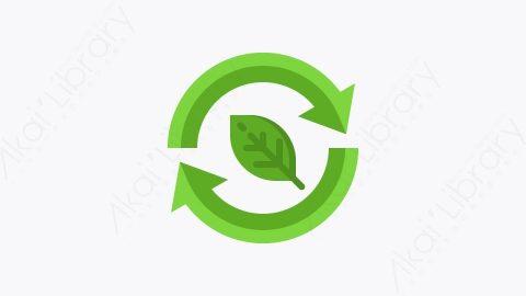 图片素材-019-绿色能源green_energy扁平卡通回收站元素图标