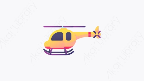 图片素材-019-直升机helicopter扁平卡通交通元素图标