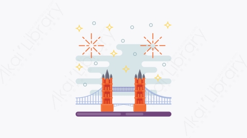 图片素材-019-伦敦桥london_bridge扁平卡通亚洲建筑图标